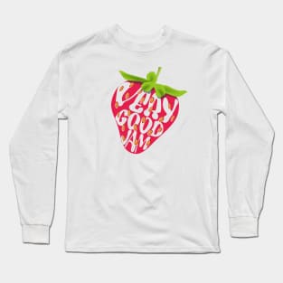 Very Good Jam  - Strawberry with Cutout Lettering Long Sleeve T-Shirt